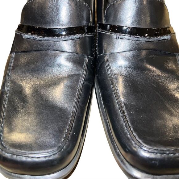 Liz Claiborne flex black leather square toe Keegan pumps size 8.5 - Picture 5 of 11